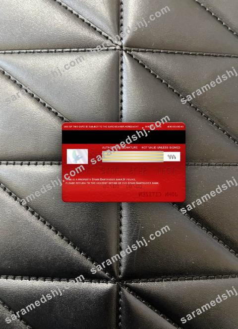 Spain Santander Bank visa electron card photolook back